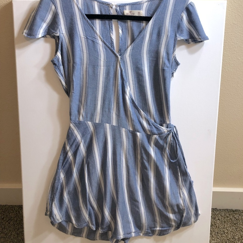 Blue & White Striped Romper | XS